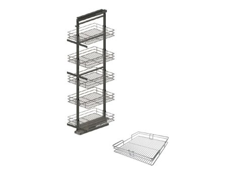 Kování pro potravinovou skříň grafit 1400-1550 drátěný koš s dotlumením - 300 mm