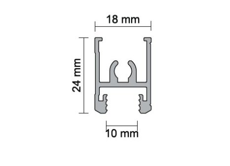 ALUPROFIL lišta horní 10 mm černý mat