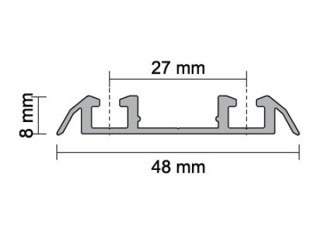 ALUPROFIL- kolejnice spodní šířka 56 mm