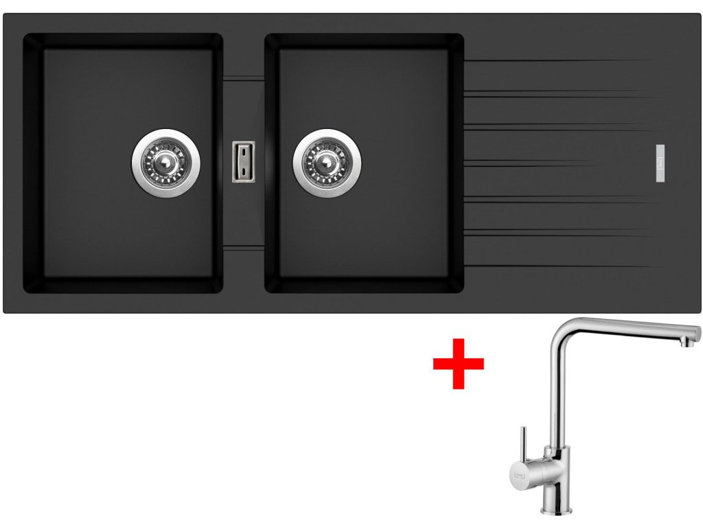 Sinks PERFECTO 1160 DUO + baterie ELKA chrom