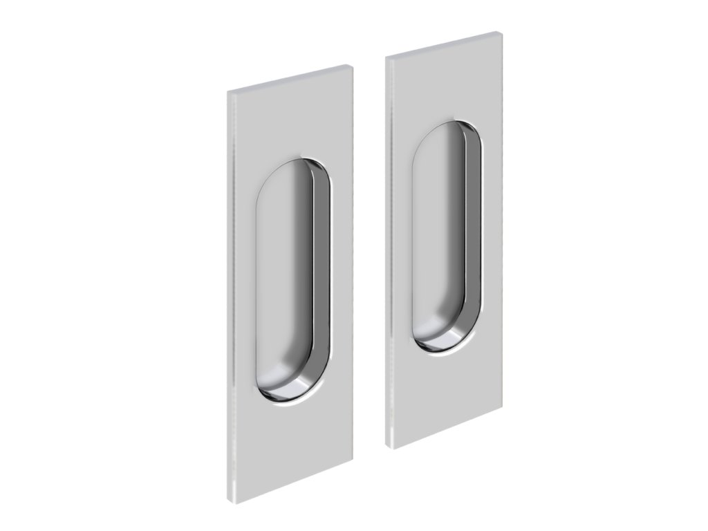 Úchytka mušle obdelníková pro posuvné dveře 125 x 33 mm - 2 ks