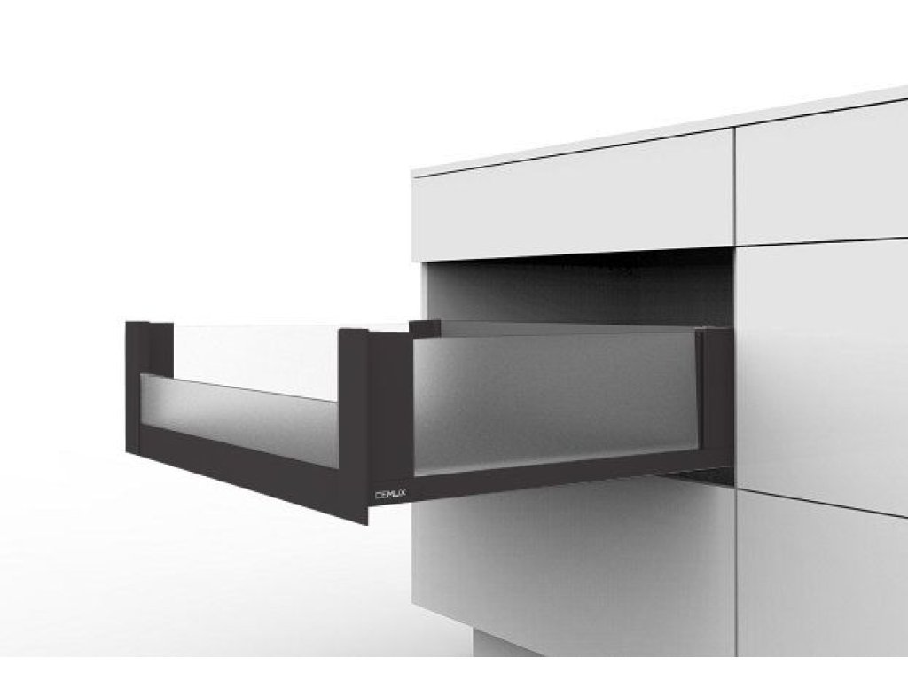 Cemux H Box SLIM vnitřní skleněné bočnice antracit H167/500 mm čelní sklo H70