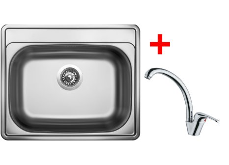 Set Sinks COMFORT 600 V matný 0,6 mm + baterie