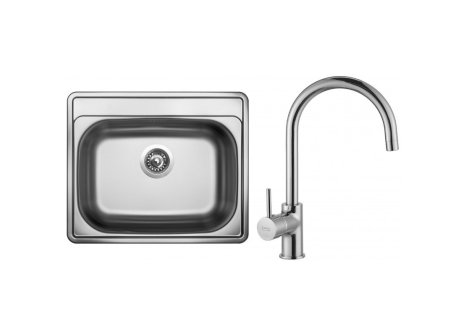 Set Sinks COMFORT 600 V matný 0,6 mm + baterie