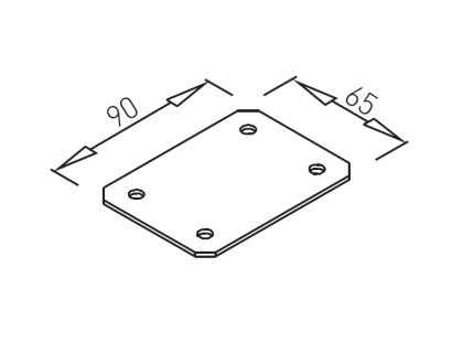VOGA spojka stolové desky 90 x 65 mm DESK BAR