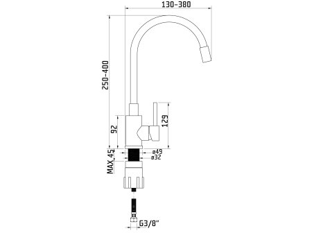 Set Sinks PERFECTO 650 + baterie ELASTA černá matná