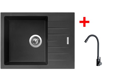 Set Sinks PERFECTO 650 + baterie ELASTA černá matná