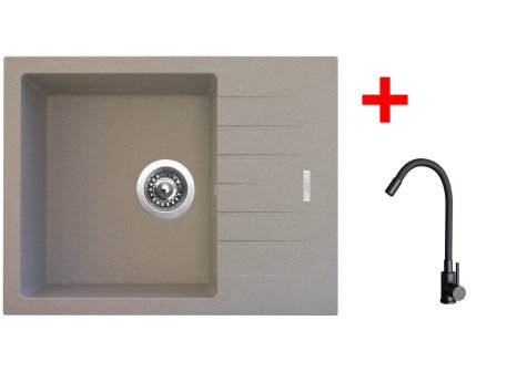 Set Sinks PERFECTO 650 + baterie ELASTA černá matná