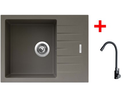 Set Sinks PERFECTO 650 + baterie ELASTA černá matná