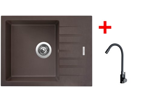 Set Sinks PERFECTO 650 + baterie ELASTA černá matná