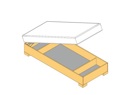Postelové kování čelní otvírání KP 02