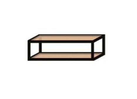 K20 systém nástěnná police černý mat - 600x250x250 mm