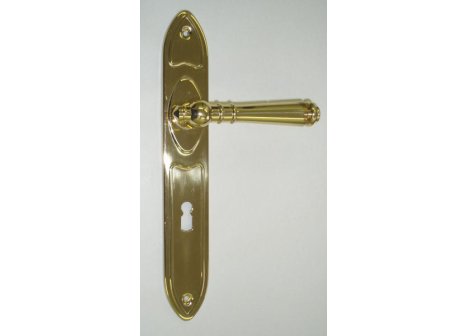 Tradition štítové dveřní kování s pružinou klika/klika broušený chrom - Vložka FAB, 90 mm