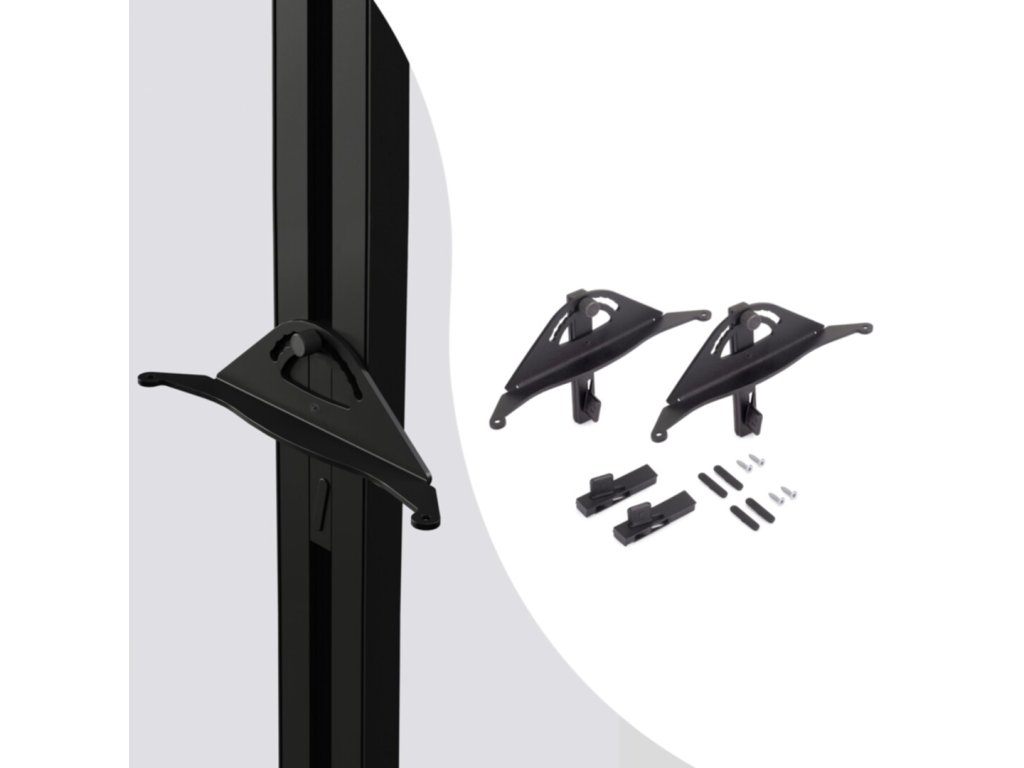 ZERO sada držáků pro šikmou dřevěnou polici černá mat