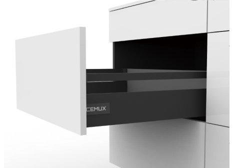 Cemux A Box zásuvka antracit H135 s relingem - 300 mm