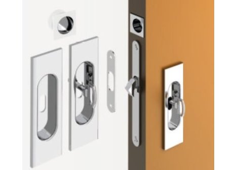 Zámek S - LOCK na klíč s obdelníkovými mušlemi - Chrom