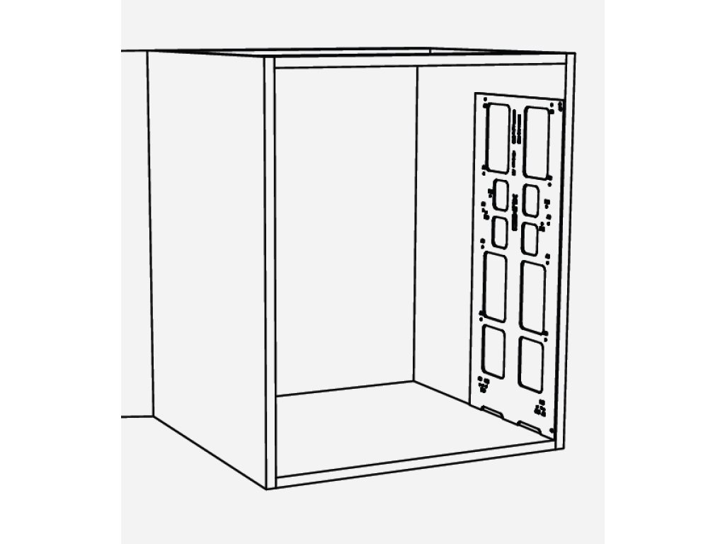 Cemux šablona pro montáž výsuvu A Box, H Box a koše Cemux Style