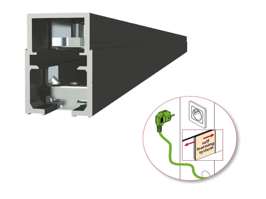 OPK EUROPE E-Space magnetický posuvný systém pro 1 křídlo délka 2,7 m