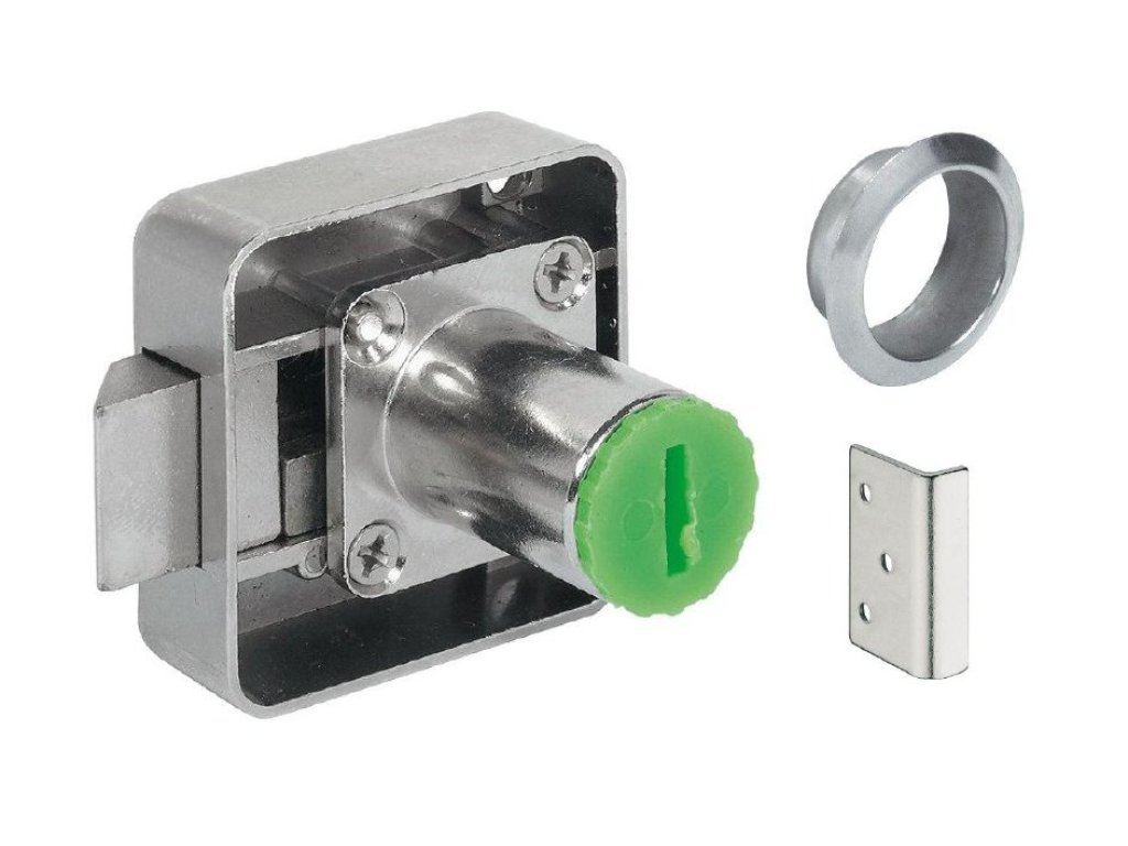 zámek Symo zásuvkový se střelkou středový 18/22 nikl - komplet