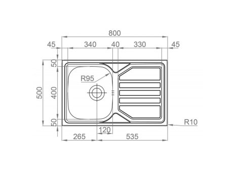 Set Sinks OKIO 800 V matný + baterie