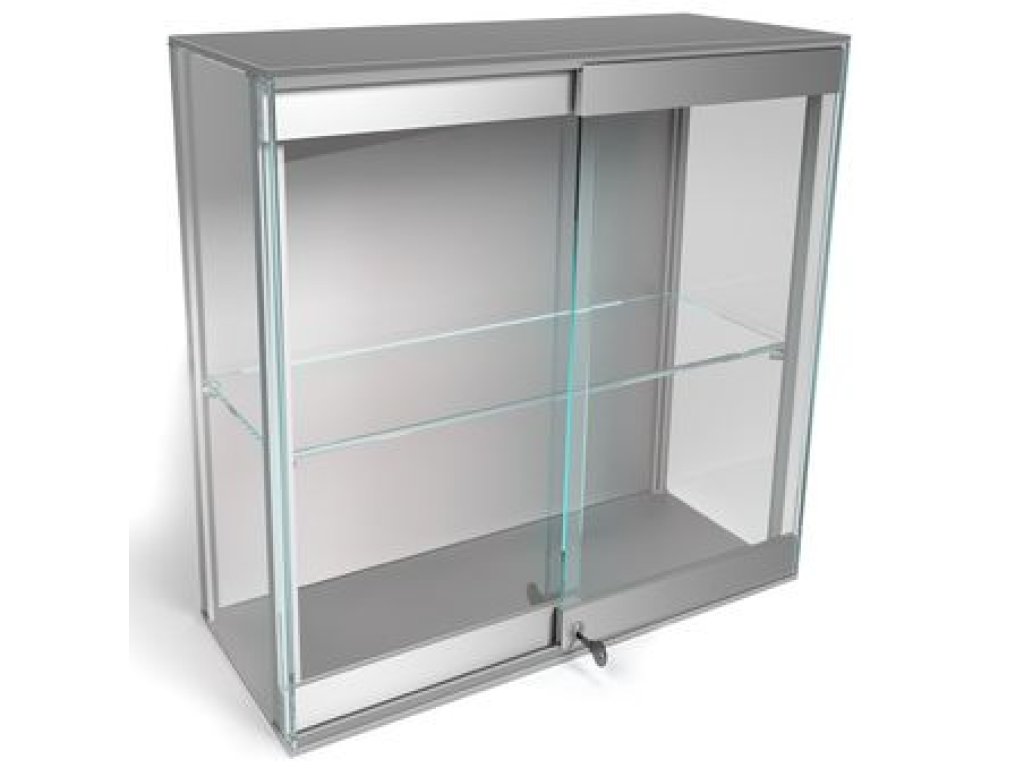 Virtus -  sada na posuvná skla do vitrín s možností uzamčení 1 m hliník elox