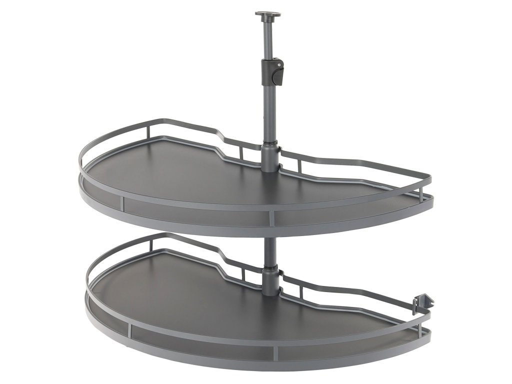 Karusel otočný 1/2 800 mm 2-koš s plným dnem grafit
