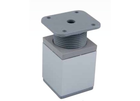 Soklová nožka NA 02R- 40x 40 mm s regulací - Hliník eloxovaný, 60 mm