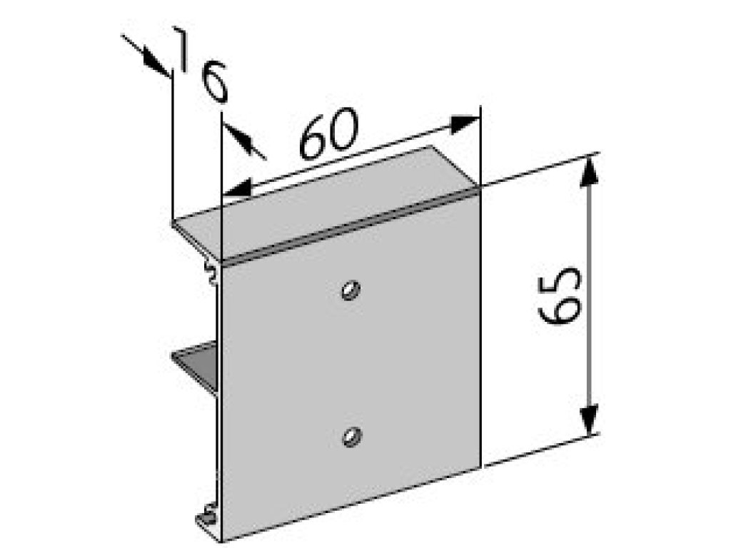 OPK EUROPE SPACESHIP 80 W - držák dřevěného krytu horní kolejnice