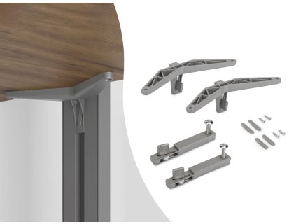 ZERO sada držáků pro dřevěnou skříňku kamenná šedá