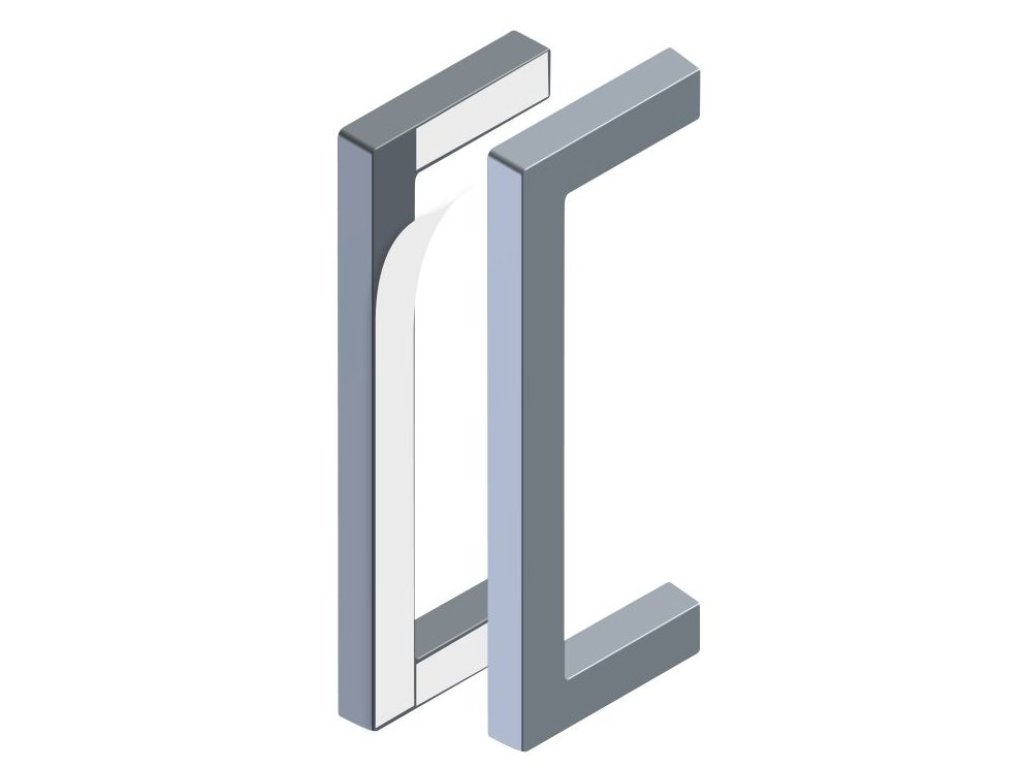 Úchytka samolepící pro skleněné dveře hliník