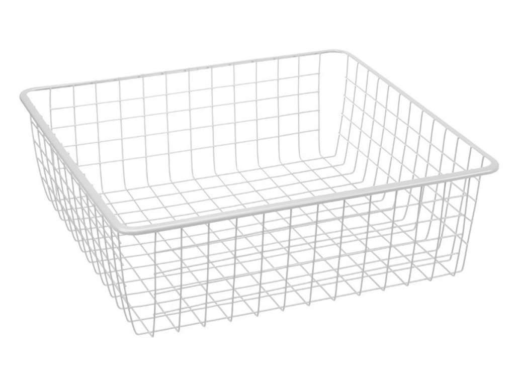 Výsuvný šatní koš drátěný na prádlo EKO bílý