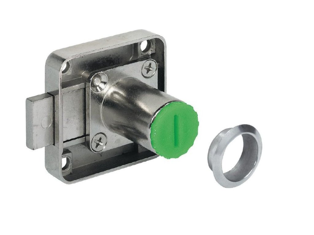 zámek Symo zásuvkový pravý 18/22 nikl - komplet