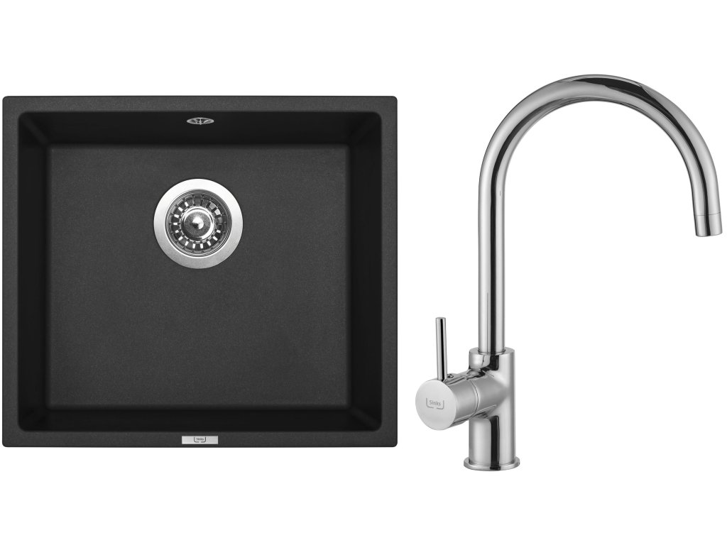 Sinks FRAME 457 pureblack + VITALIA chrom