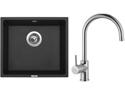 Sinks FRAME 457 pureblack + VITALIA chrom