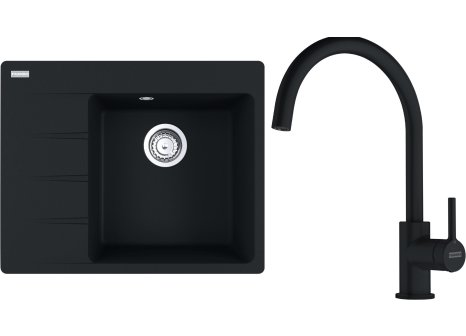 Franke set CNG 611-62 TL/7 odkap vlevo + FC 6018 - Černá, Černá matná