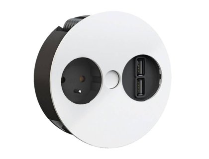 Elektro zásuvka Bachmann Twist 931.232 1 x 230V + 2 x USB bílá mat