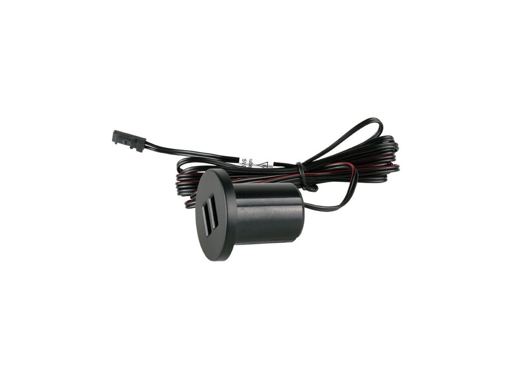 Elektro nabíječka černá 2 x USB