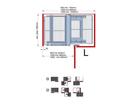 Box rohový CORNER COMFORT Classic drát dno chrom