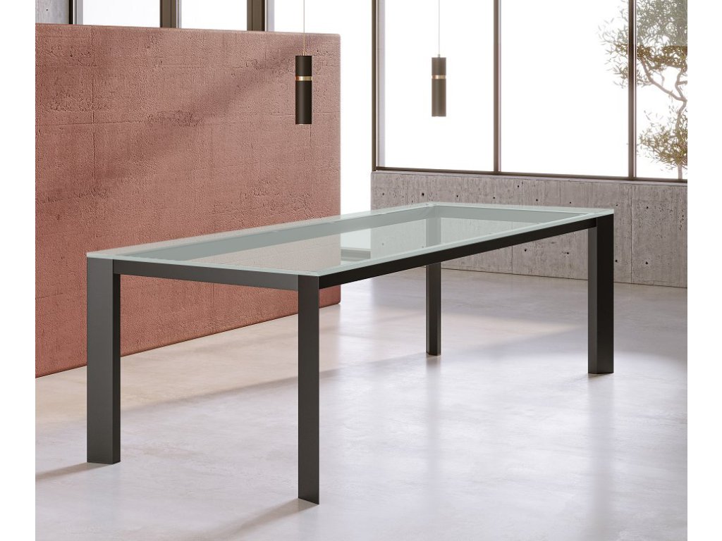 Stolová konstrukce Alu Star pro skleněnou desku B4 černá