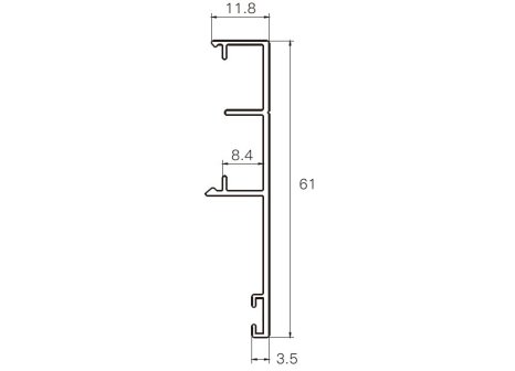 Cemux STARSHIP krycí profil pro horní kolejnici černý