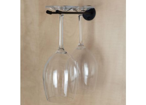 Držák sklenic na stěnu pro 2ks - Zlatá metalíza