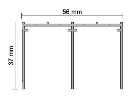 ALUPROFIL- kolejnice horní šířka 56 mm