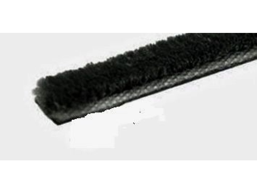 Kartáč dorazový do drážky dvojitý 6,9 x 4 mm černý