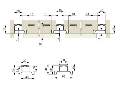 Gola vertikální středový profil 2,9 m