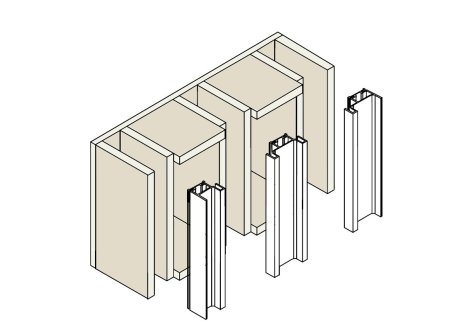 Gola vertikální středový profil 2,9 m
