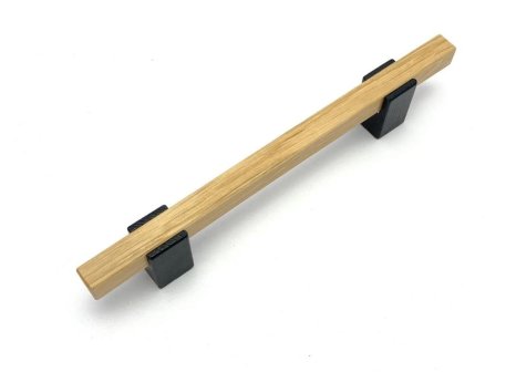 Úchytka Stela dřevěná dub lak/ černě mořený - 192 mm