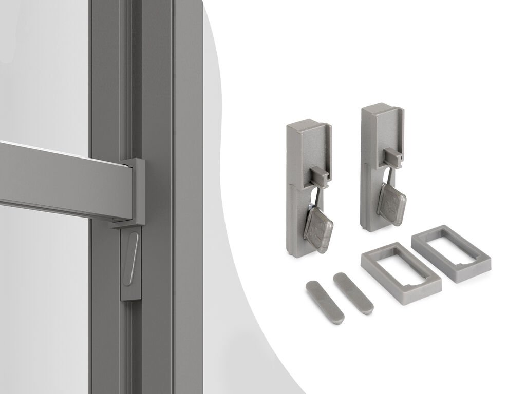 ZERO sada držáků pro hranatou šatní tyč kamenná šedá