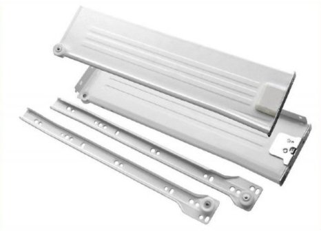 Kolečkový výsuv s bočnicí 53mm bílý - Bílá, 450 mm