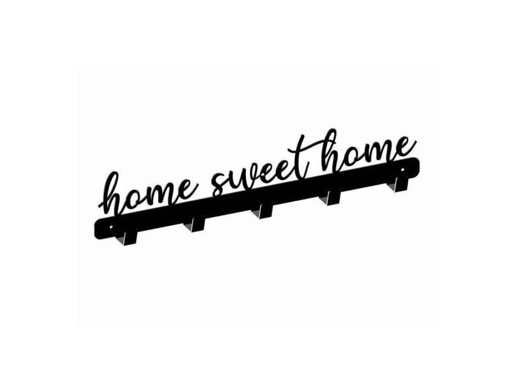 Věšák Home sweet home černý