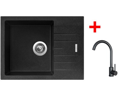 Set Sinks PERFECTO 650 + baterie ARCO černá matná